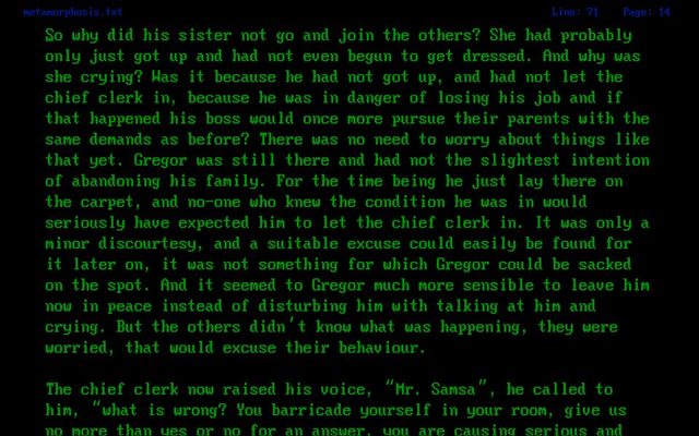 Green CRT theme screenshot in Maru Writer