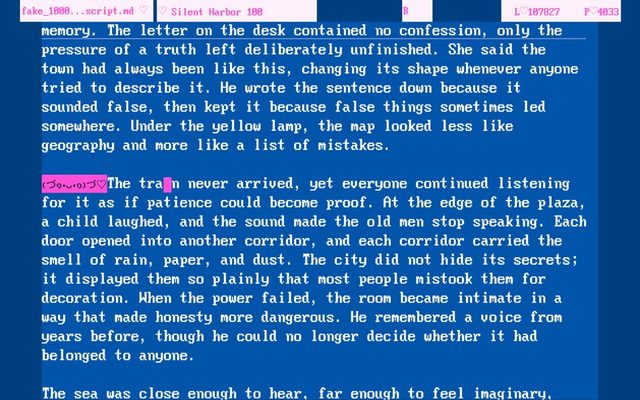 KawaiiDOS theme screenshot in Maru Writer